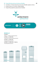 Ackermann Geschirr- u. Gerätespülmaschine U 630-1E m. eingebautem Enthärter, 