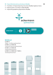 Ackermann Geschirr-Spülmaschine U 530-1E m. eingebautem Enthärter, 