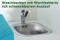 Preview: Wickelkommode m. Treppe, 16 flachen Boxen, Badewanne + Waschbecken