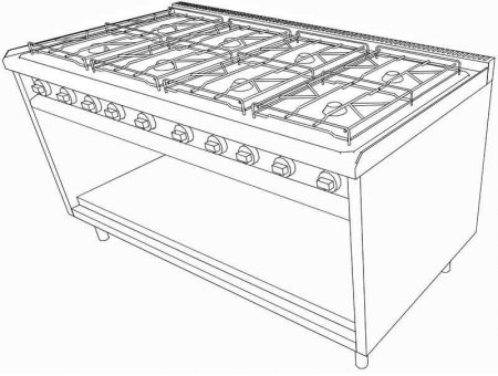 EKU Gasherd PowerBurner 8-flammig mit offenem Unterbau, versandkostenfrei