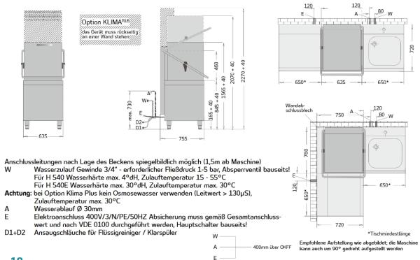 Ackermann H 540E Klima Plus Haubenspülmaschine m. eingebautem Enthärter