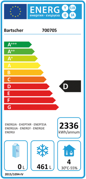 Bartscher Umluft-Tiefkühlschrank GN 2/1 700 Liter