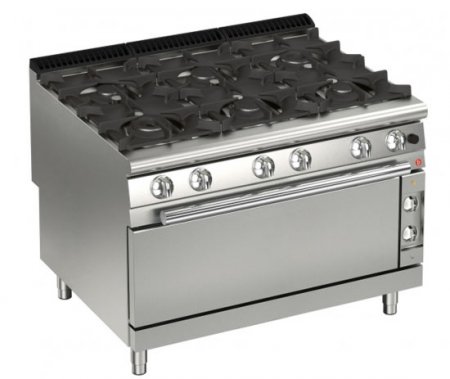 AFG 6 Flammen-Gasherd mit Jumbo-Gas-Backofen 46,9 kW Standgerät, Queen 900, versandkostenfrei