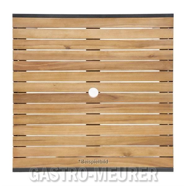 Bolero Tisch quadratisch 80 cm Stahl Akazienholz