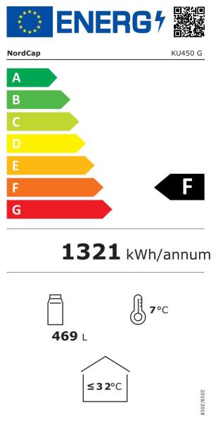 NordCap KU 450-G Umluft-Glastürkühlschrank 438 Liter