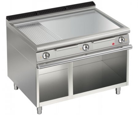 AFG Elektro-Grill+Bratplatte 16,2 kW glatt+gerillt chrom Standgerät Queen 700, versandkostenfrei