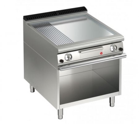 AFG Gas-Grillplatte 13,0 kW glatt+gerillt chrom Standgerät Queen 700, versandkostenfrei