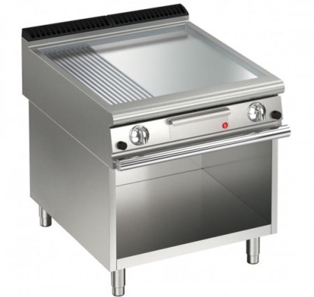 AFG Brat- Grillplatte Gas glatt-verchromt+gerillt 21,0 kW Standgerät, Queen 900, versandkostenfrei