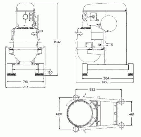 Hobart H600S Planetenrührmaschine Standmodell 60 Liter