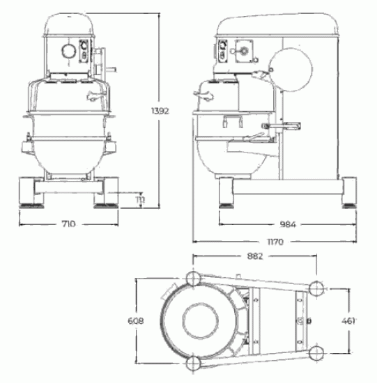 Hobart H800S Planetenrührmaschine Standmodell 80 Liter,