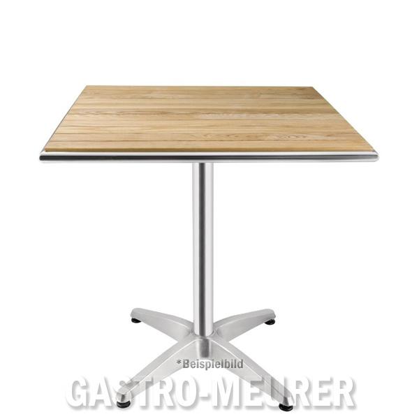 Bolero Bistrotisch quadratisch, 1 Bein, 60 cm, Eschenholz+Edelstahl