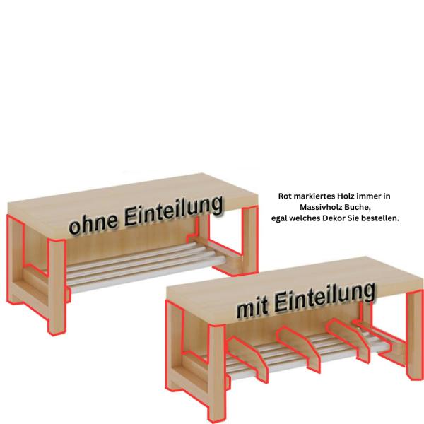 Garderobenbank 5 Plätze 100 cm breit, versandkostenfrei