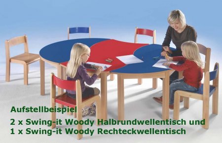 Halbrundwellentisch "Swing-it Woody" 120 x 60 cm