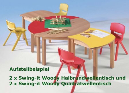 Quadratwellentisch "Swing-it Woody" 60 x 60 cm