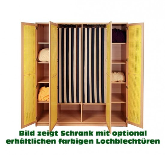 Liegepolsterschrank f. 12 Liegepolster m. Lochblechtüren