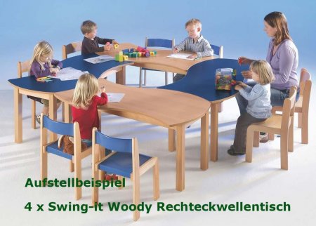 Rechteckwellentisch "Swing-it Woody" 120 x 60 cm