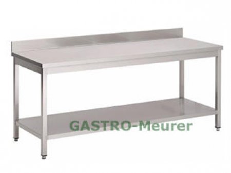 Arbeitstisch 700 x 600 mm mit Bodenablage und Aufkantung, versandkostenfrei