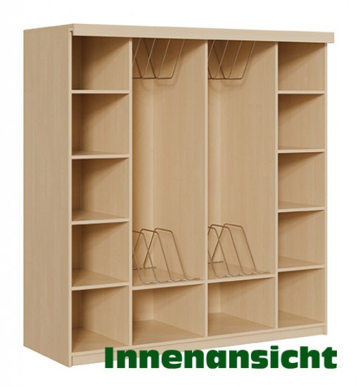 Liegepolsterschrank f. 10 Liegepolster m. Lochblechtüren