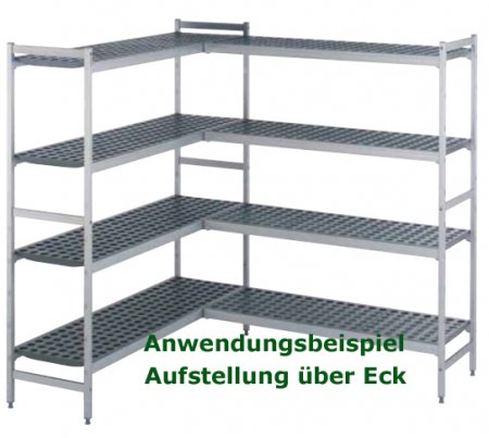 Fermostock 6611 Alu-Regal 660 x 360 x 1800 mm mit 4 Auflagen max. 900 kg