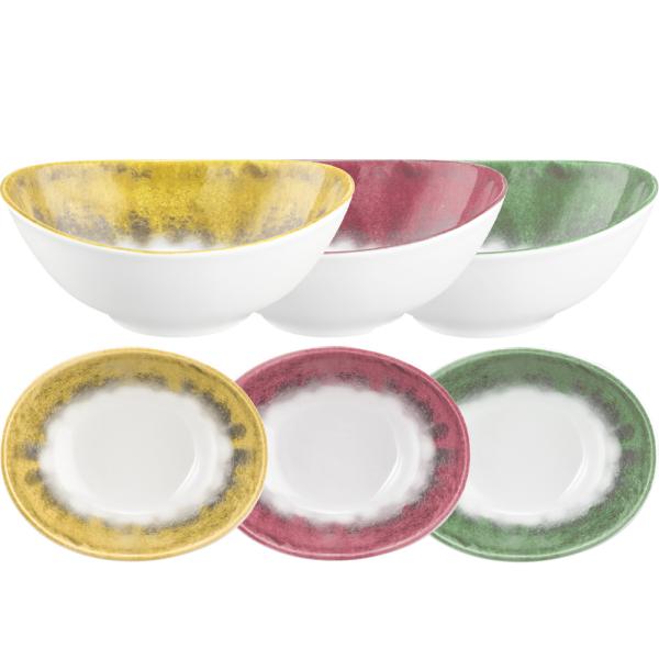 Schüssel Bowl oval 12 cm Seltmann Weiden M5306 MODERN LIFE Batik 001.774422 001.774440 001.774458 Kurkuma Hibiskus Matcha