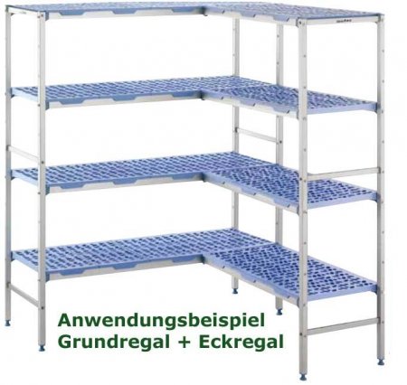 Tournus Alu-Standregal 1092 x 400 x 1750 mm mit 4 Auflagen