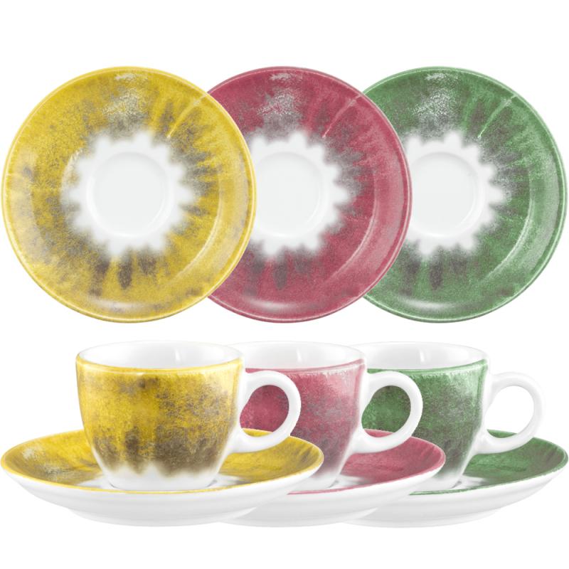 Espressotasse 9 cl Seltmann Weiden 1132 MODERN LIFE Batik 001.774426 001.774444 001.774462 Kurkuma Hibiskus Matcha