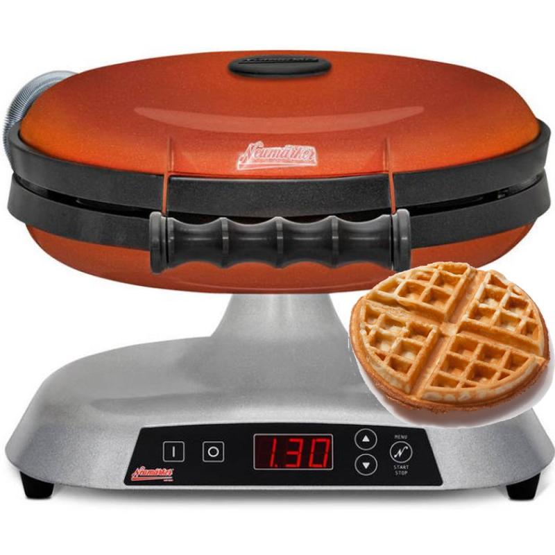 Neumärker Retro-Waffeleisen Mars, Metallic Red runde Belgische Waffel Americano 12-20205