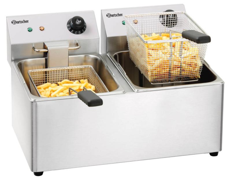 Bartscher Elektro-Doppel-Friteuse 2x8 l Snack IV, versandkostenfrei