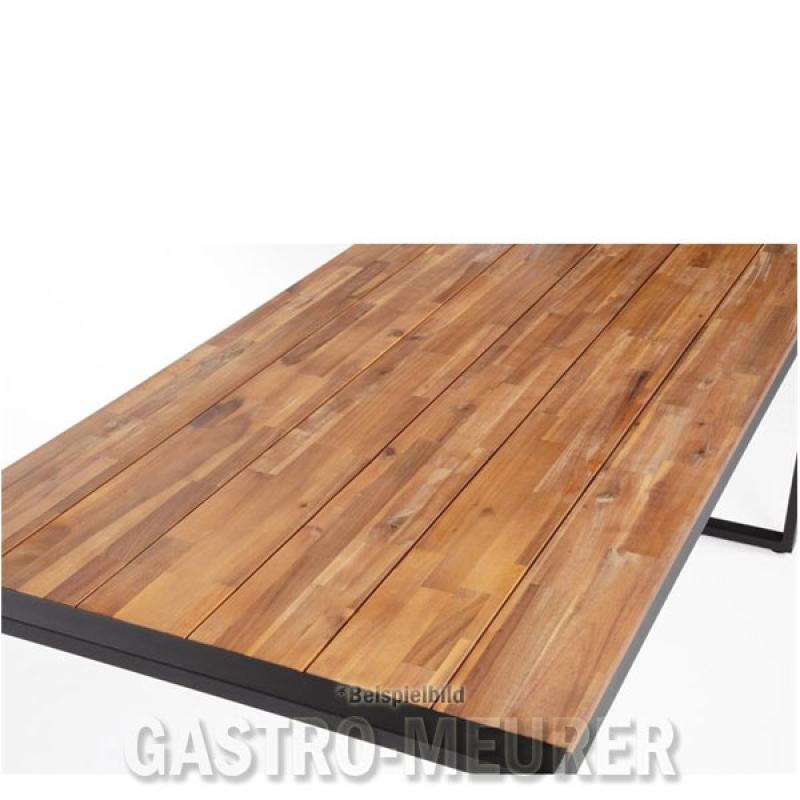 Bolero Tisch rechteckig 180 x 90 cm Stahl Akazienholz