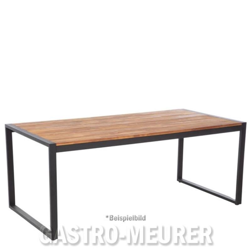 Bolero Tisch rechteckig 180 x 90 cm, Stahl, Akazienholz