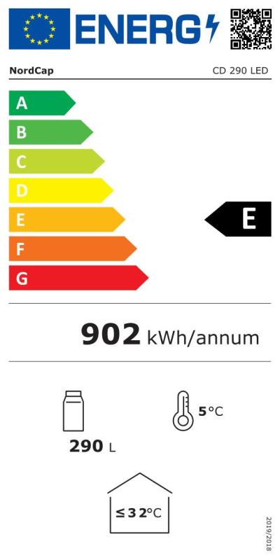 COOL NordCap CD 290 LED Glastürkühlschrank 290 Liter