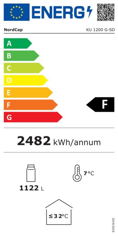 NordCap KU 1200 G-SD Umluft-Glastürkühlschrank