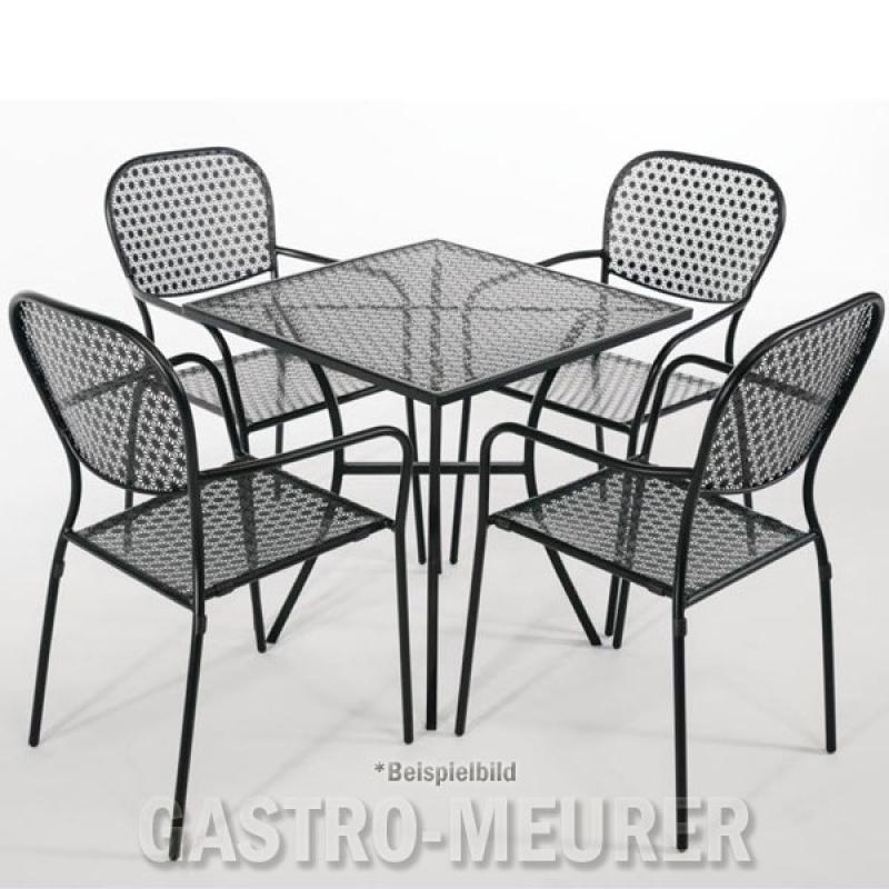 Bolero Bistrotisch quadratisch 70 cm, Stahl, schwarz