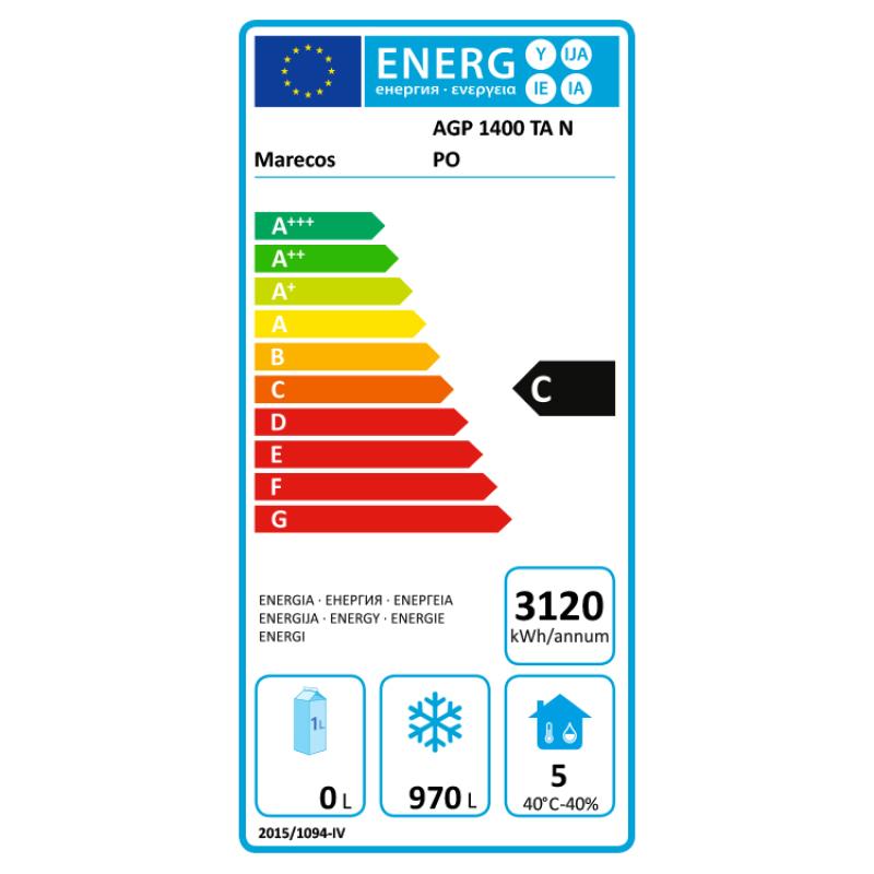 Marecos Gefrierschrank Excel line Edelstahl 1400 L GN 2/1