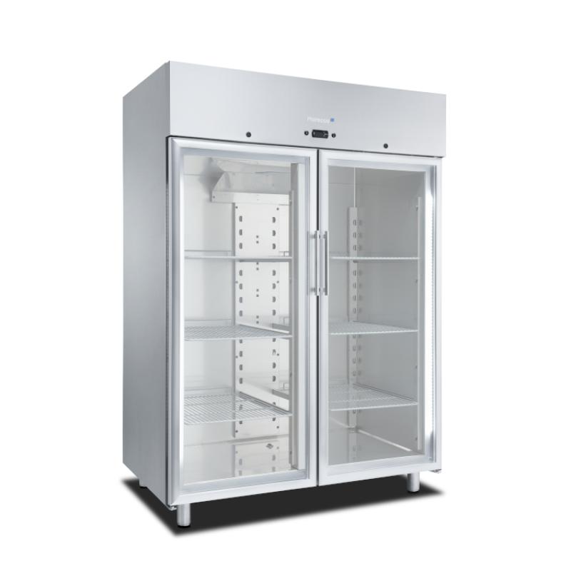 Marecos Softline Edelstahl 1400 Liter GN 2/1 Kühlschrank Glastür 221.032