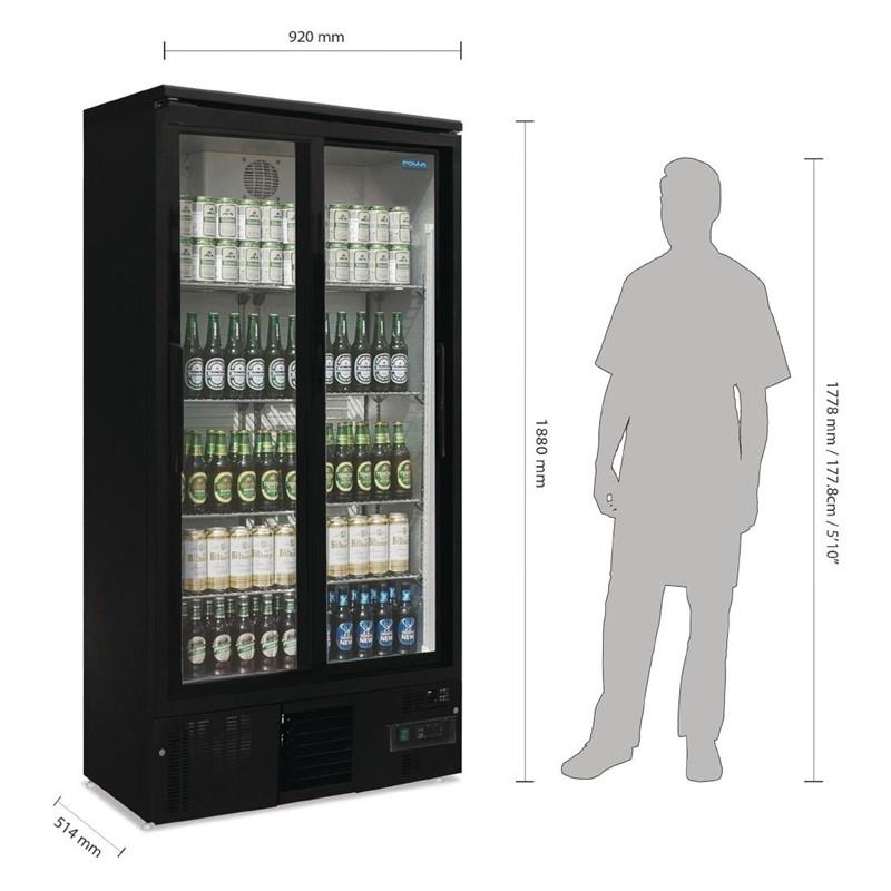 Glastür-Kühlschrank 490 Liter Schiebetüren