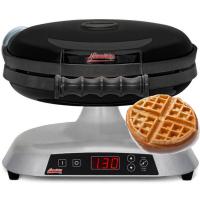 Neumärker Retro-Waffeleisen Galaxia® Space Glossy Black Belgische Waffel Rund Americano 12-20208