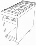 EKU Gasherd PowerBurner 2-flammig mit offenem Unterbau, versandkostenfrei
