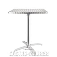 Bolero Bistrotisch quadratisch, klappbar, 1 Bein, 60 cm, Edelstahl