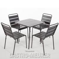 Mobile Preview: Bolero Bistrotisch Quadratisch Stahlgrau 70cm