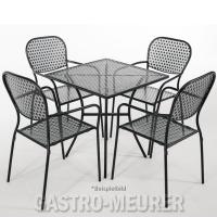 Mobile Preview: Bolero Bistrotisch quadratisch 70 cm, Stahl, schwarz