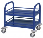 kleiner Servierwagen 2-etagig mit Reling blau, versandkostenfrei