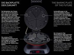 Mobile Preview: Neumärker Retro-Waffeleisen Galaxia® Space Glossy Black Belgische Waffel Rund Americano 12-20208