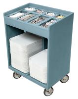 Cambro Tablett- und Essbesteckwagen schieferblau, versandkostenfrei