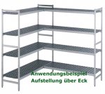 Mobile Preview: Fermostock 6611 Alu-Regal 660 x 360 x 1800 mm mit 4 Auflagen max. 900 kg