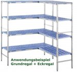 Mobile Preview: Tournus Alu-Standregal 1092 x 400 x 1750 mm mit 4 Auflagen